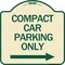 Signmission Compact Car Parking W/ Right Arrow Heavy-Gauge Aluminum Architectural Sign, 18" x 18", TG-1818-24251 A-DES-TG-1818-24251 - alternate 1